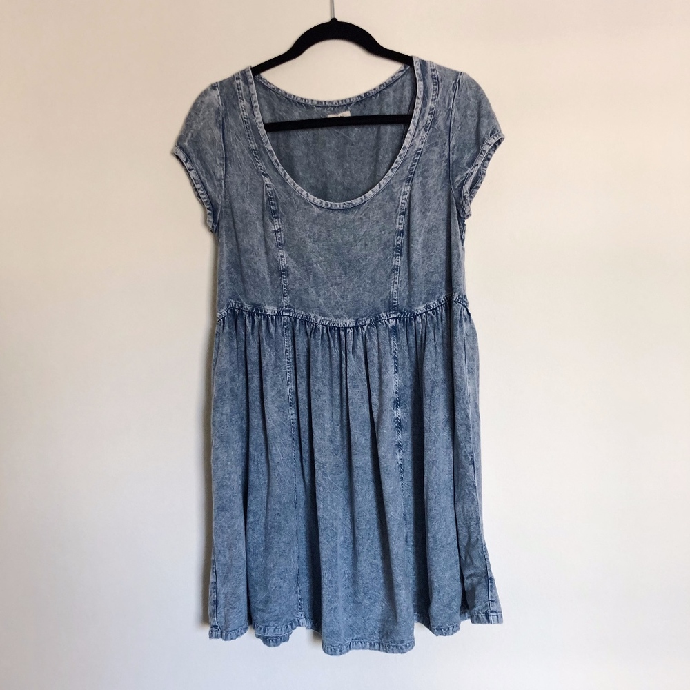 Ecote Soft Blue Baby Doll Dress